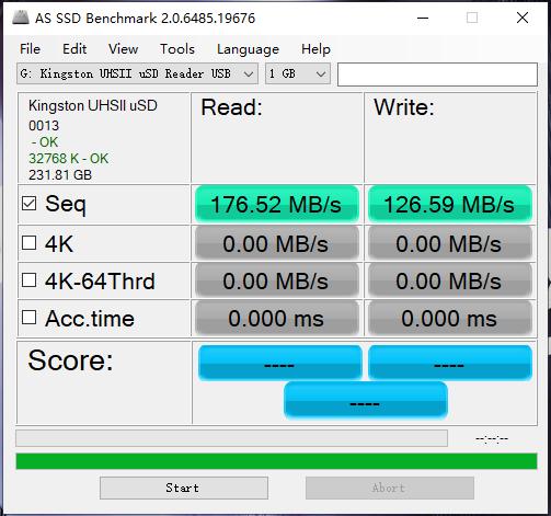 SSD Benchmark micro sd card test