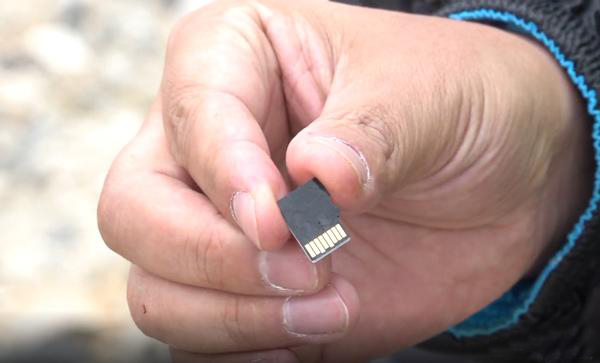 Memory card immersed in salt water for 72 hours